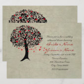  Tree of Red Hearts huwelijksuitnodigingen Kaart (Voorkant / Achterkant)