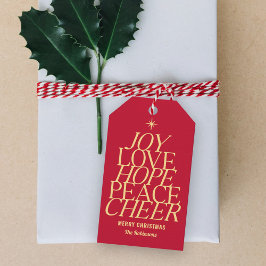 Tree of Words Holiday Label Kerstcadeau Tags Cadeaulabel