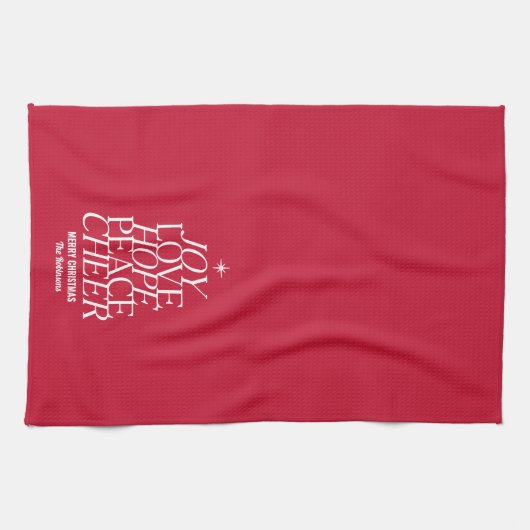 Tree of Words Kerst Vakantie Keuken Handdoek (Horizontaal)