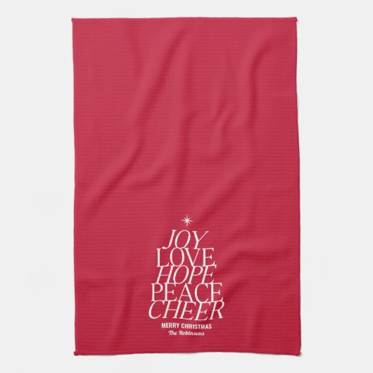 Tree of Words Kerst Vakantie Keuken Handdoek (Verticaal)