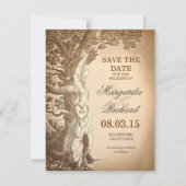  Tree Old Rustic Bewaar de datumkaarten Save The Date (Voorkant)