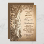 Tree Old Rustic Bruids Douche Uitnodigingen (Voorkant / Achterkant)