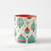  Tree Ornamenten Pattern Retro Christmas Mok (Midden)