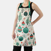  Tree Ornamenten Pattern Retro Christmas Schort (Insitu)