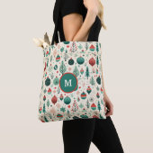  Tree Ornamenten Pattern Retro Christmas Tote Bag (Dichtbij)