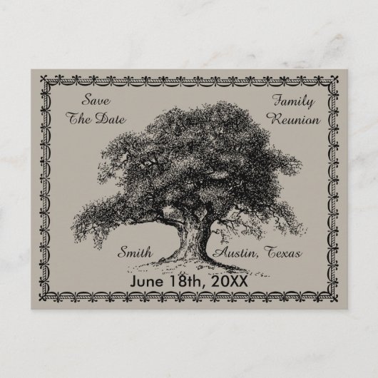  Tree Outdoor Rustieke Familie Reünie Aankondigingskaart (Voorkant)