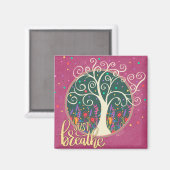 Tree Paarse Adem gewoonInspirivity Magneet (Voorkant / Achterkant)