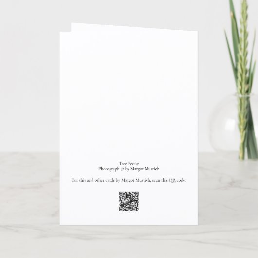 Tree Peony Blank Note Card Feestdagen Kaart (Achterkant)