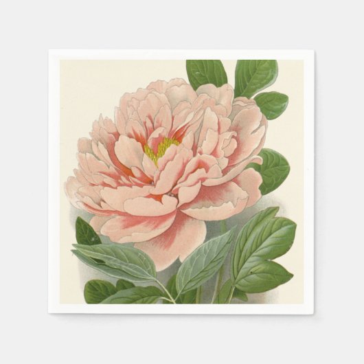 Tree Peony – Elegant  Botanisch Ontwerp Servet (Voorkant)