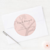 Tree Pink Bookplate Sticker (Envelop)