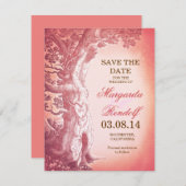  Tree Pink Sla de datumkaarten op Save The Date (Voorkant / Achterkant)