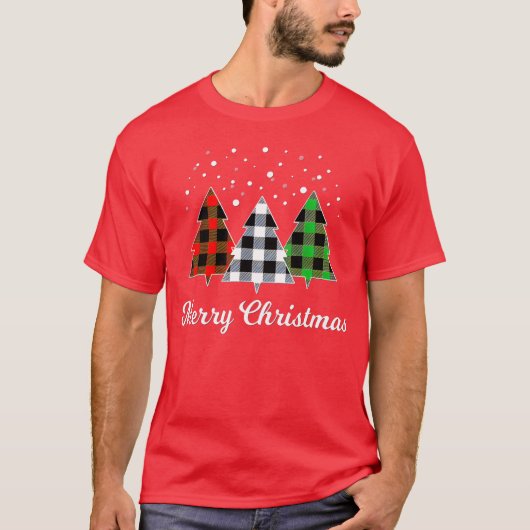 Tree Plaid Christmasree Merry Christmasree  T-shirt (Voorkant)
