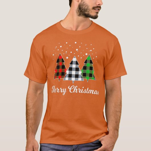 Tree Plaid Christmasree Merry Christmasree vintage T-shirt (Voorkant)