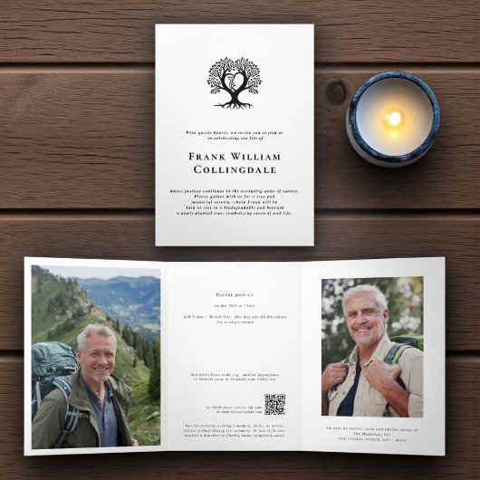 Tree Pod Natural Burial Remembrance Uitnodiging