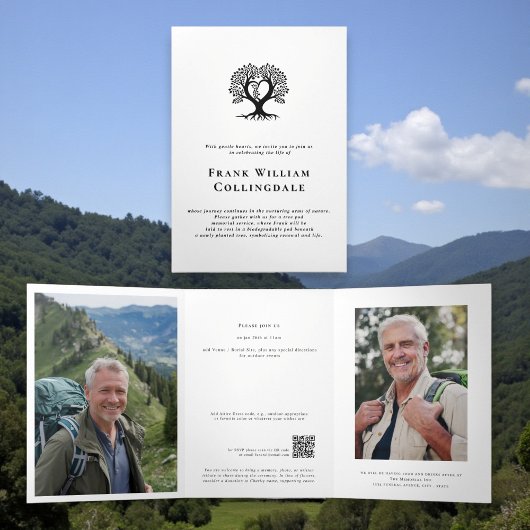 Tree Pod Natural Burial Remembrance Uitnodiging