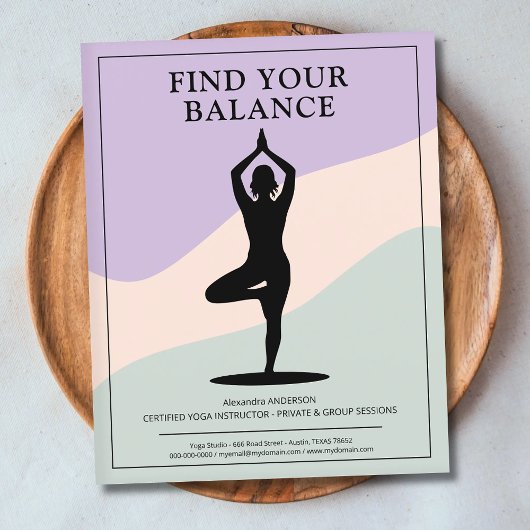 Tree Pose - Clean Yoga Instructor Flyer