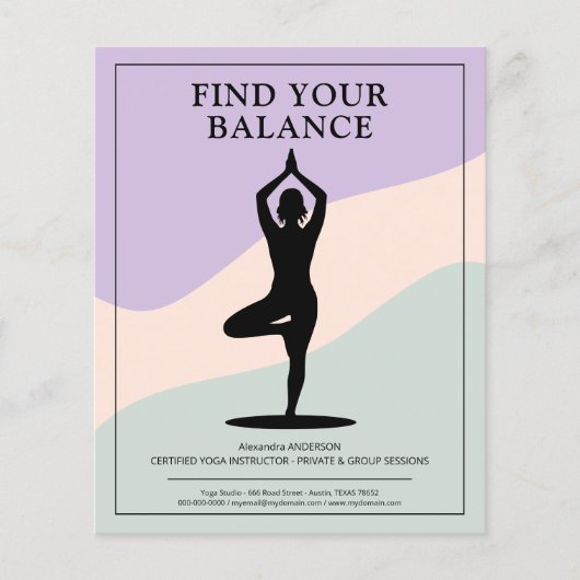 Tree Pose - Clean Yoga Instructor Flyer (Voorkant)