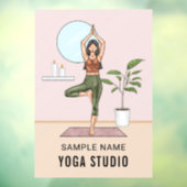 Tree Pose Stretch Fitness Vrouw Custom Yoga Studio Raamsticker (Vel 3)
