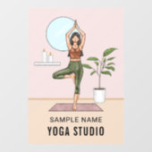 Tree Pose Stretch Fitness Vrouw Custom Yoga Studio Raamsticker (Vel)