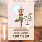 Tree Pose Stretch Fitness Vrouw Custom Yoga Studio Raamsticker (Vel 2)