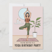 Tree Pose Workout Vrouw Yoga Verjaardagsfeest Kaart (Voorkant)