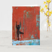 Tree Pose Yoga Meisje Wenskaart Kaart (Gele Bloem)
