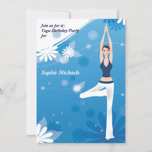 Tree Pose Yoga Party Invitation Kaart (Voorkant)