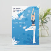 Tree Pose Yoga Party Invitation Kaart (Staand voorkant)