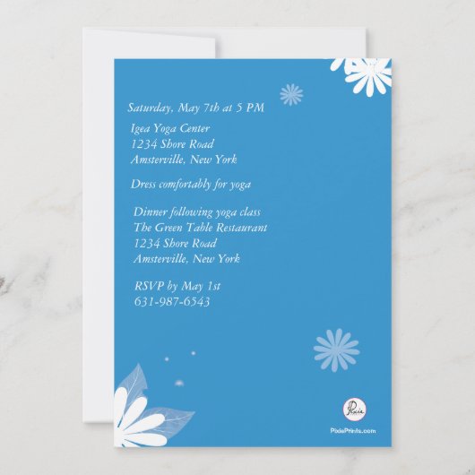 Tree Pose Yoga Party Invitation Kaart (Achterkant)