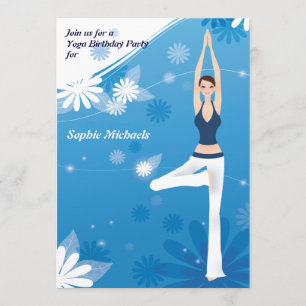 Tree Pose Yoga Party Invitation Kaart