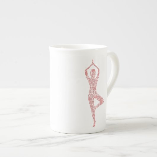 Tree Pose Yoga Porselein Kop (Voorkant rechts)