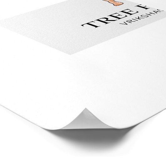 Tree Pose Yoga Stretching Balance Workout Vrouw Poster (Hoek)