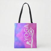 Tree Pose Yoga Tas – Waterverf Roze & Paarse (Voorkant)