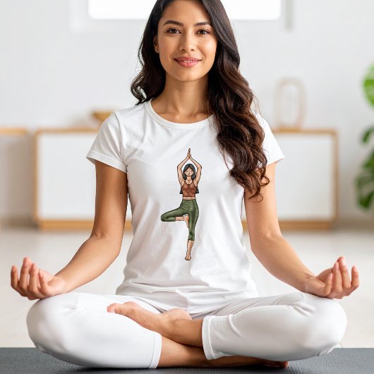 Tree Pose Yoga Vrikshasana Fitness Yogi Vrouw Tri-Blend Shirt