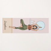 Tree Pose Yoga Vrikshasana Vrouw met aangepaste na Yogamat (Voorkant (horizontaal))