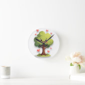 Tree Red Hearts Clock Ronde Klok (Huis)