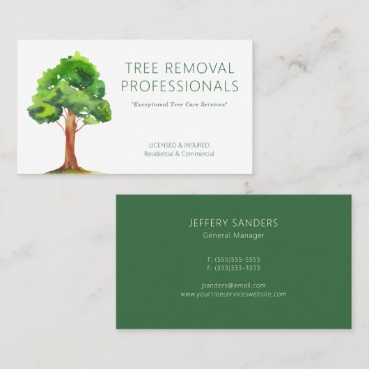 Tree Removal Professionals Visitekaartje (Voorkant / Achterkant)