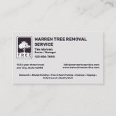 Tree Removal Service Company Visitekaartje (Voorkant)
