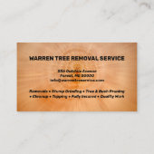Tree Removal Service Company Visitekaartje (Achterkant)