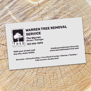 Tree Removal Service Company Visitekaartje