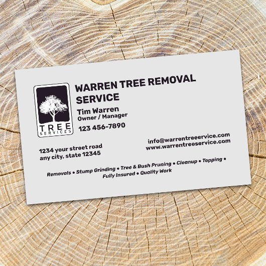 Tree Removal Service Company Visitekaartje