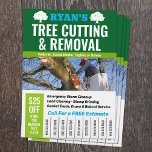 Tree Removal Service, telefoonnummer Flyer<br><div class="desc">Traditionele boom logo op donkergroene achtergrond met plaatsing voor je foto. Verander eenvoudig de kleur van de boom.</div>