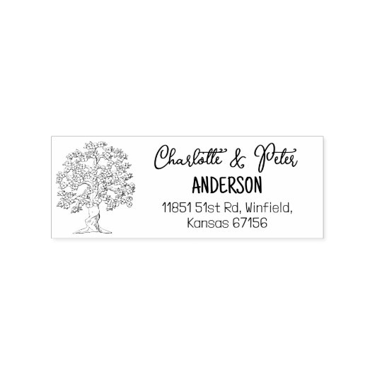 Tree Return-adresfamilie Rubberstempel (Afrduk)