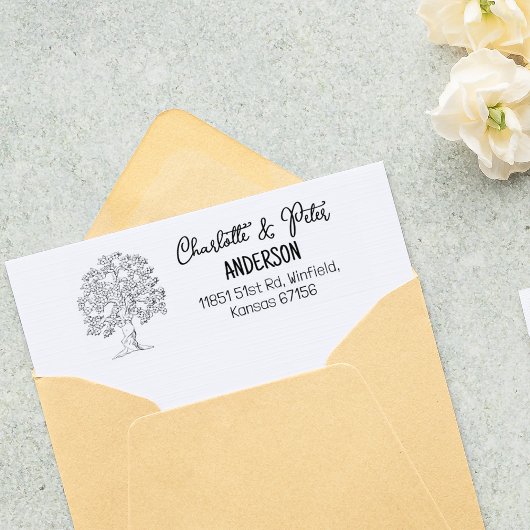 Tree Return-adresfamilie Rubberstempel