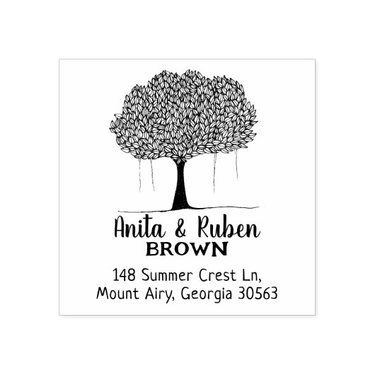 Tree Return-adresfamilie Rubberstempel (Afrduk)