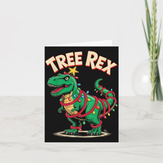 Tree Rex Christmas Costume T-rex Dinosaur Xmas Lig Kaart (Voorkant)