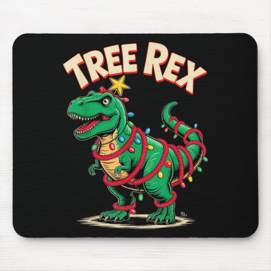 Tree Rex Christmas Costume T-rex Dinosaur Xmas Lig Muismat (Voorkant)