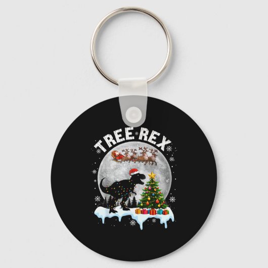 Tree Rex Christmas Dinosaur T-rex Xmas Pajama Men  Sleutelhanger (Voorkant)