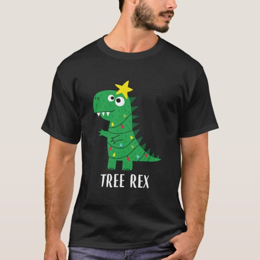 Tree Rex Christmas Shirt met lange mouwen Dinosaur (Voorkant)