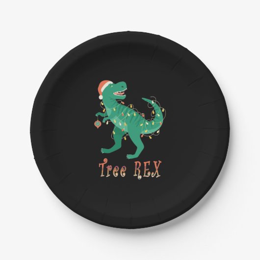 Tree Rex Dino T-Rex Kerstboom Grappig geschenk ide Papieren Bordje (Voorkant)